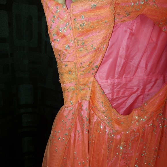 Hailey Logan By Adrianna Papell Peachy Pink Sparkle Dress - Picture 8 of 12